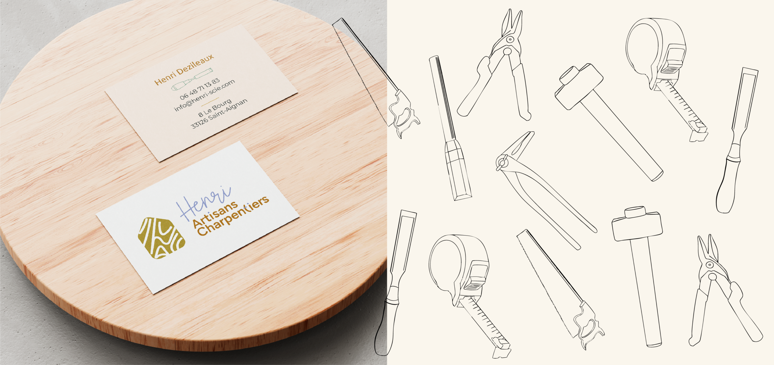 Henri artisans Charpentiers | Cartes de visite et iconographie